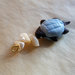 Ciondolo: Tartaruga portafortuna azzurra con dentini di madreperla