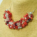 Collana corta con perle e semicristalli rosso/silver/crystal