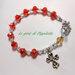 Bracciale rosario con cristalli rossi, idea regalo.