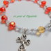 Bracciale rosario con cristalli rossi, idea regalo.