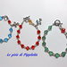 Bracciale rosario con cristalli azzurri e rosso, idea regalo.