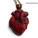 Collana con cuore anatomico creato a mano steampunk