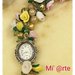 orologio con cinturino fiori e perle in pasta polimerica