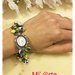 orologio con cinturino fiori e perle in pasta polimerica