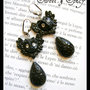  HANDMADE RESIN BLACK OWL EARRINGS-ORECCHINI CON GUFI E GOCCE IN RESINA INTERAMENTE REALIZZATI A MANO!