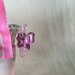 Borsetta damigella in raso  avorio  con nastri  rosa  e farfalla 