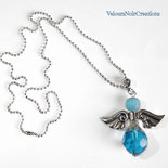 Collana con angelo custode in oro Bianco e diamanti | GV