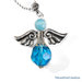 KINGWHYTE Collana Angelo Custode In Argento 925 - Ciondolo Cuore Con Ali E Zirconi, Catena 18+2 Pollici, Regalo