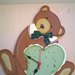 Orologio in legno dipinto a mano soggetto orso