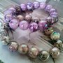 2 BRACCIALI CON PERLE DA MM.10 - BEIGE - ROSATE - SALDO!!!! 