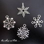 LOTTO 4 charms "Fiocco di neve" (19mm x 18mm) 