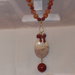 Collana corallo fossile sardonice diaspro rosso argento 925 Gold Filled 14kt