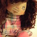 Bambola di stoffa fatta a mano viso dipinto a mano