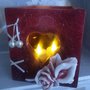 Lanterna artigianale rossa romantica - Romantic wax luminary