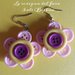 Orecchini fiori di bottoni rosa/giallo/viola
