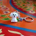 Portachiavi in fimo handmade Cane Bolognese kawaii miniature idee regalo amica compleanno bomboniere
