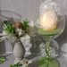 Centrotavola Pasqua bicchiere con candela in cera a LED