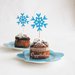 40 cupcake topper in carta celeste a forma di cristallo di ghiaccio per la sua festa di compleanno a tema Frozen
