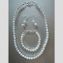 PARURE IN MADREPERLA BIANCA E ARGENTO 925%