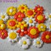 lotto 42 ciondoli in fimo fiore sole girasole vari colori handmade