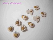 lotto 10 ciondoli quadrifoglio coccinella  cuore fiore handmade charms