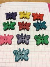 10 bottoni legno farfalle tipo 2