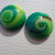 Coppia di cabochon in pasta polimerica swirl verde