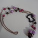 Collana lunga con perle in pasta polimerica con fiori rosa