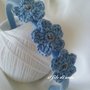 Cerchietto per capelli blu con fiori