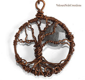 Collana wire con albero della vita in rame e labradorite 