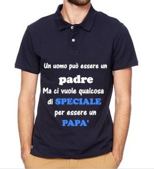 Maglietta Divertente Festa Del Papà: Daddysaurus Stile Retrò - T-Shirt Uomo 100% Cotone, Blu, Taglia XXL