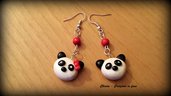 Orecchini in fimo handmade panda kawaii miniature idee regalo amica 