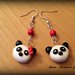 Orecchini in fimo handmade panda kawaii miniature idee regalo amica 