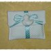 Bustina bomboniera portaconfetti color tiffany con gessetto profumato per nascita e battesimo