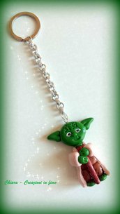 Portachiavi in fimo handmade Yoda miniature Star Wars idee regalo festa del papà 