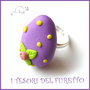 Anello " Ovetto di Pasqua " lilla uovo cioccolato zucchero idea regalo bambina bijoux kawaii 