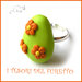 Anello " Ovetto di Pasqua " verde fiori arancio uovo cioccolato zucchero idea regalo bambina bijoux kawaii 