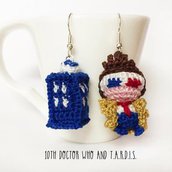 Doctor Who amigurumi orecchini uncinetto, 10 dottore, David Tennant