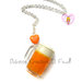 Collana Con boccale di Birra e cuore arancione - idea regalo ragazza