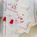 tutina neonato"teneramente insieme " in fresco cotone bianca e rossa