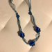 collana di organza e perle in vetro blu