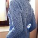 Handknit V - Neck - Aran Sweater in Blue - Cornflower - Size M/L 