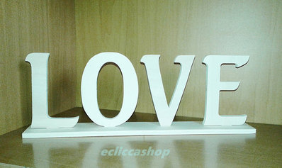 Targa In Legno Naturale Con Scritta LOVE, Fai Da Te, Autoportante, 25x7,5x5 Cm, Decorazione Da Tavolo O Mensola