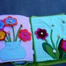 Pagine per 'Quiet Book' libro educativo in tessuto per bambini in età prescolare.