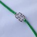 Braccialetto regolabile con tessera del puzzle e cordoncino cerato verde smeraldo intrecciato a mano 