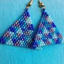 Blue triangles earrings / Orecchini a triangoli blu miyuki delica