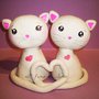 cake topper matrimonio gattini in fimo