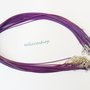 Collana Laccetti in cotone cerato per base collane colore viola 5PZ