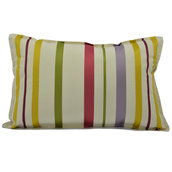 Cuscino panna con righe colorate
