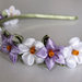 Cerchietto con fiori kanzashi fatti a mano "tanti fiori lilla e bianco "1
